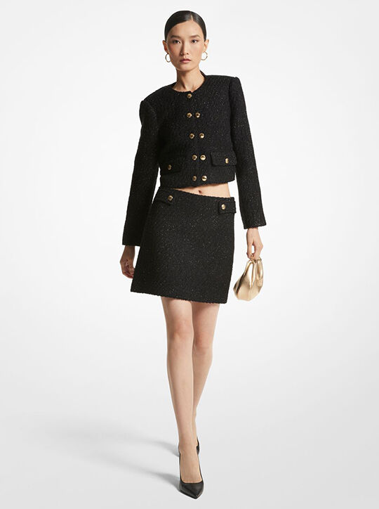 michael kors metallic tweed mini skirt