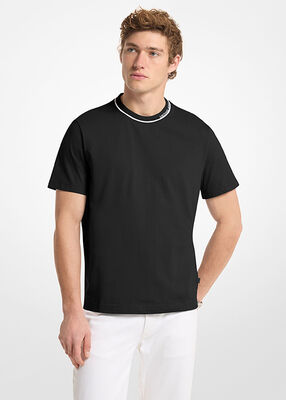michael kors logo trim cotton jersey t shirt