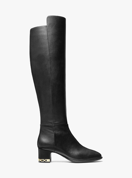 michael kors june flex leather riding boot