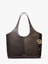Henly Large Signature Logo and Textured Tote Bag michael kors henly large signature logo and textured tote bag