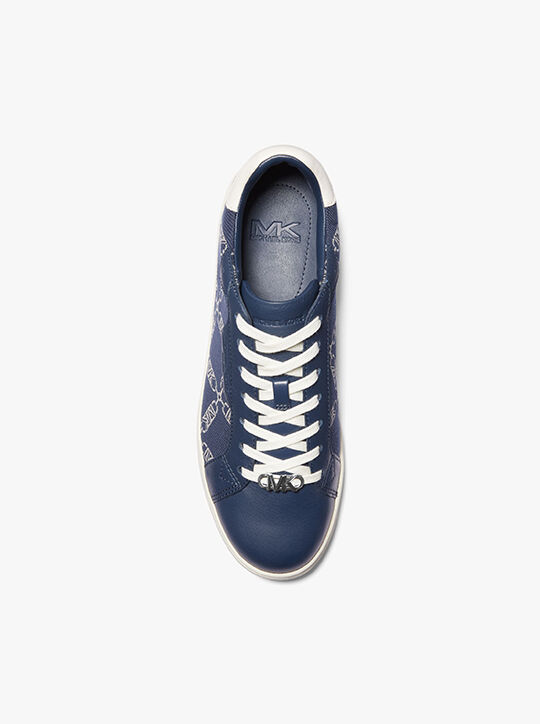 michael kors keating empire logo jacquard and leather sneaker