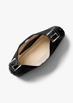 michael kors nolita large studded pebbled leather hobo shoulder bag