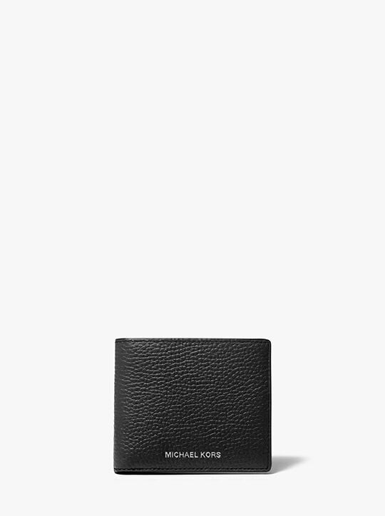 michael kors hudson pebbled leather slim billfold wallet
