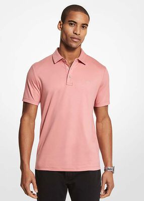 michael kors embroidered logo cotton polo shirt