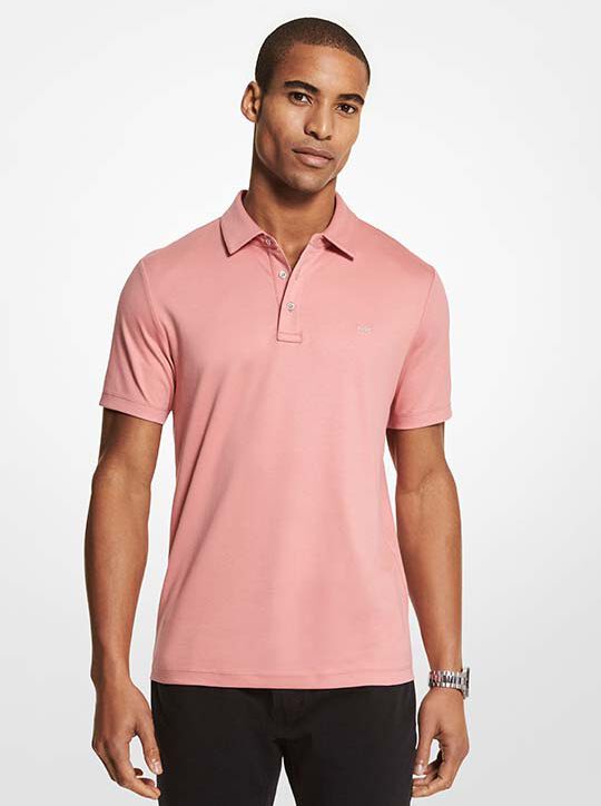 michael kors embroidered logo cotton polo shirt