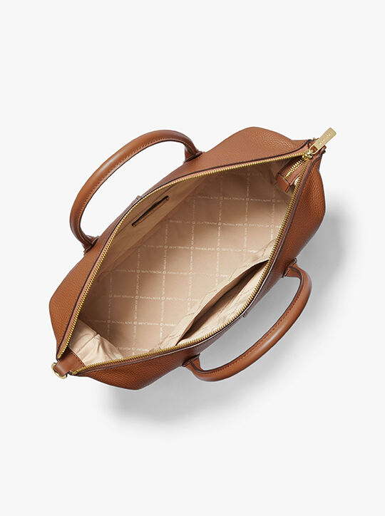 michael kors hyde large pebbled leather satchel