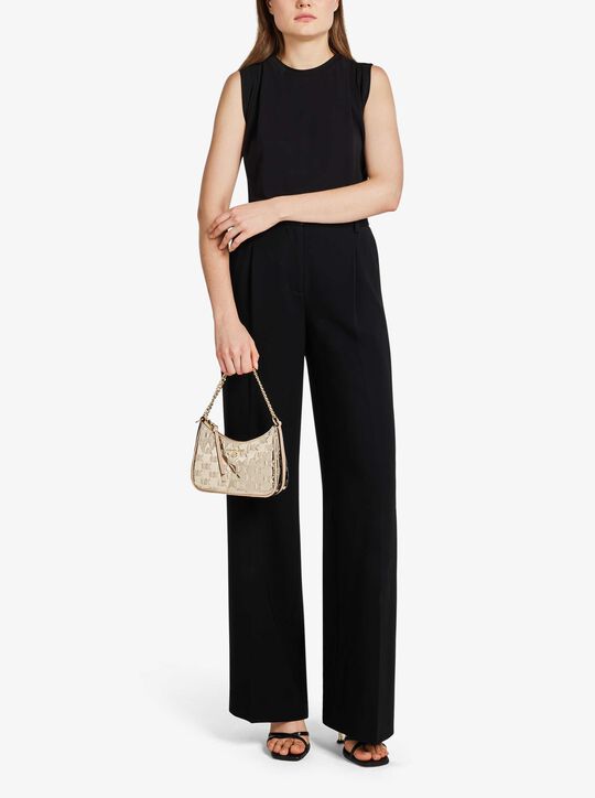 michael kors jet set charm small logo embossed patent pochette