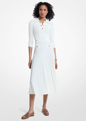 michael kors stretch knit polo sweater dress
