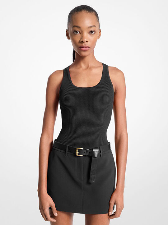 Ribbed Scoop-Neck Tank Top michael kors ribbed scoop neck tank top