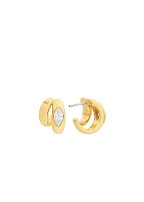 michael kors marquise cut cubic zirconia double hoop earrings