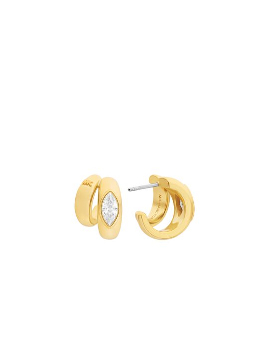 michael kors marquise cut cubic zirconia double hoop earrings
