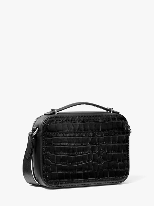 michael kors hudson crocodile embossed leather crossbody bag