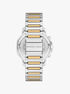 michael kors oversized prescott two tone watch