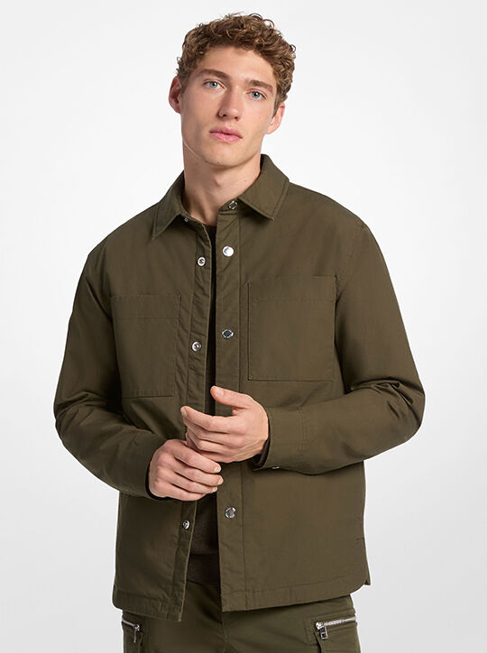 Stretch Cotton Padded Shirt Jacket michael kors stretch cotton padded shirt jacket