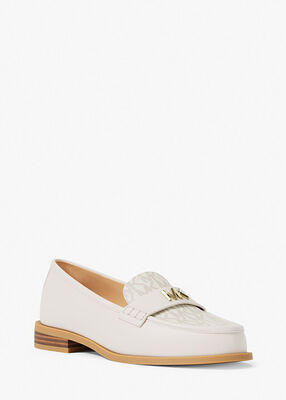 michael kors lex leather and signature logo loafer