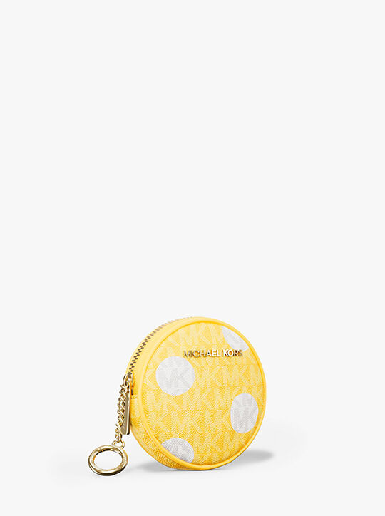 michael kors jet set small polka dot signature logo coin pouch