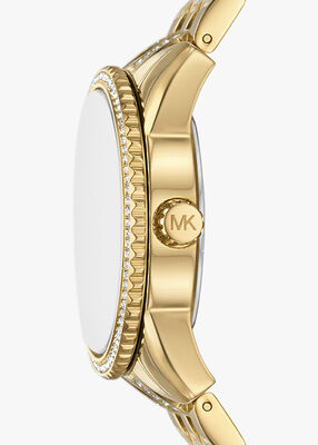 michael kors mini ritz pav  logo gold tone watch