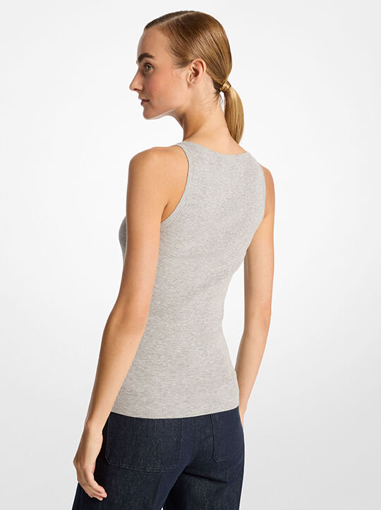 michael kors ribbed stretch viscose tank top