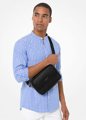 michael kors hudson pebbled leather crossbody bag