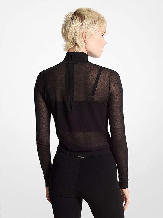 بلوزة شفافة من TK بفتحة رقبة عالية michael kors بلوزة شفافة من tk بفتحة رقبة عالية