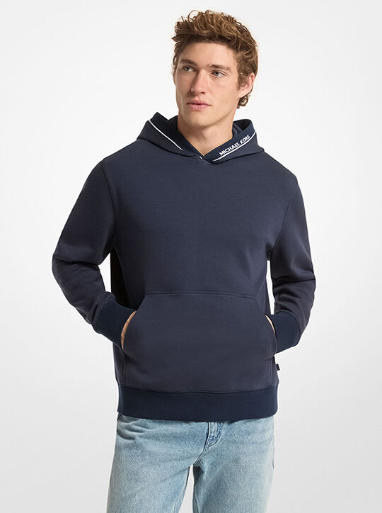 Logo Trim Cotton Blend Hoodie michael kors logo trim cotton blend hoodie