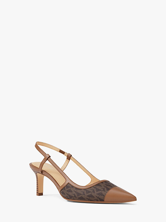 michael kors alora signature logo slingback pump