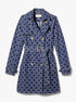 michael kors empire logo jacquard denim trench coat