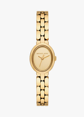 michael kors petite maude gold tone watch