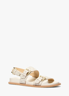 michael kors nia signature logo sandal