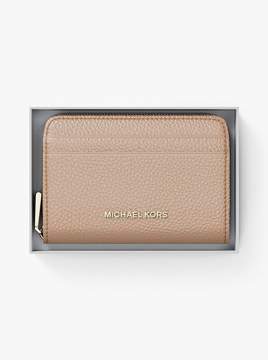 Jet Set Small Pebbled Leather Zip-Around Card Case michael kors jet set small pebbled leather zip around card case