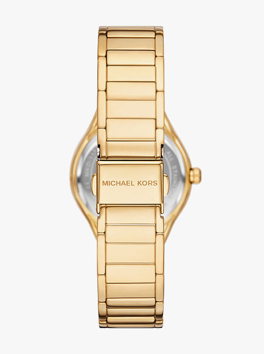 Sylvia Three-Hand Gold-Tone Watch michael kors sylvia three hand gold tone watch