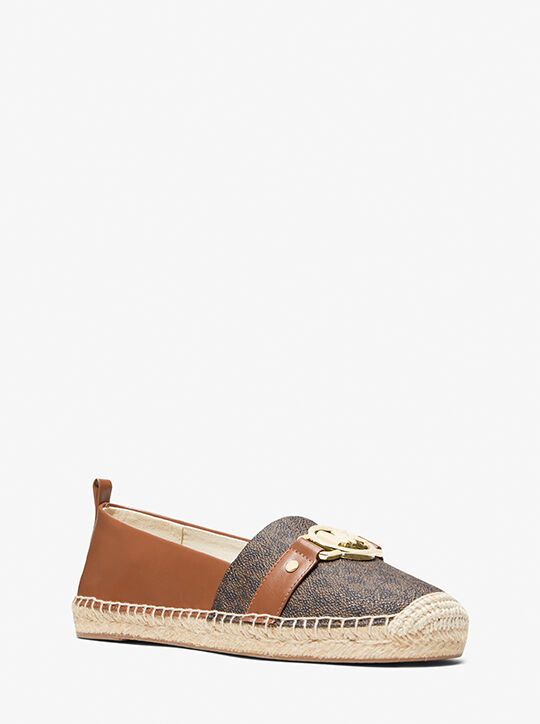 michael kors rory logo and faux leather espadrille