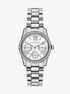 michael kors lexington pav  silver tone modern watch