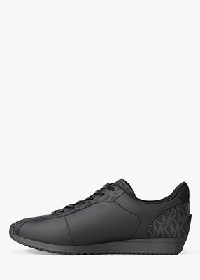 michael kors rhodes signature logo and leather trainer