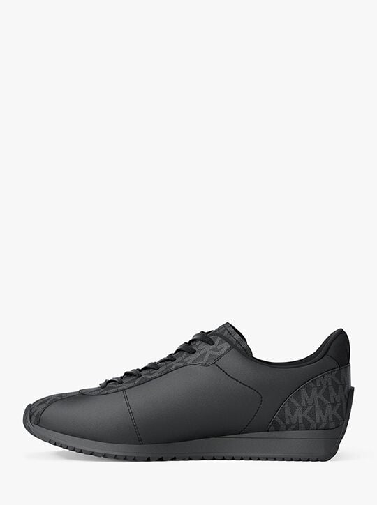 Rhodes Signature Logo and Leather Trainer michael kors rhodes signature logo and leather trainer