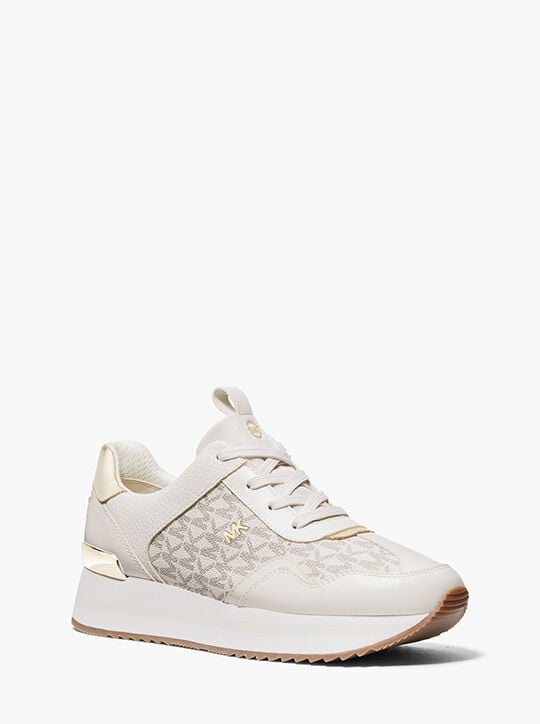 Raina Signature Logo Platform Trainer michael kors raina signature logo platform trainer
