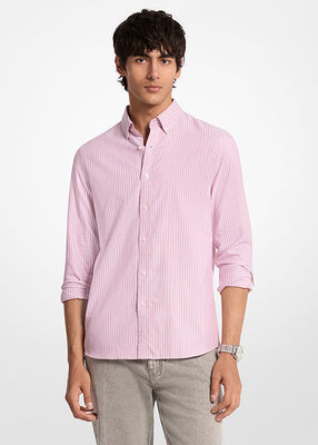 michael kors classic fit striped cotton shirt