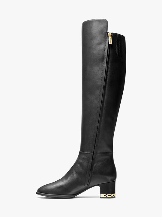 michael kors june flex leather riding boot