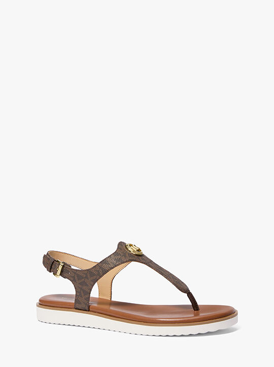 michael kors val signature logo thong sandal