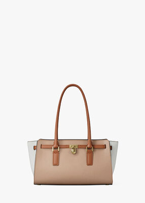 michael kors hamilton moderne small color blocked leather satchel