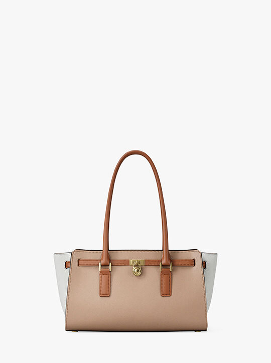 Hamilton Moderne Small Color-Blocked Leather Satchel michael kors hamilton moderne small color blocked leather satchel