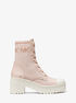Brea Stretch-Knit and Leather Combat Boot