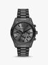 michael kors oversized lexington black tone watch