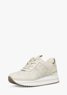 michael kors raina signature logo platform trainer