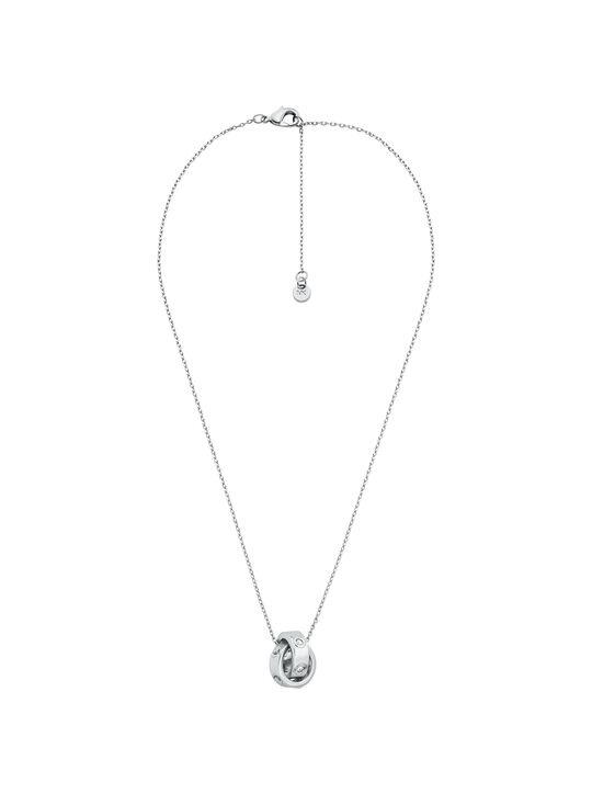 michael kors logo and cubic zirconia necklace