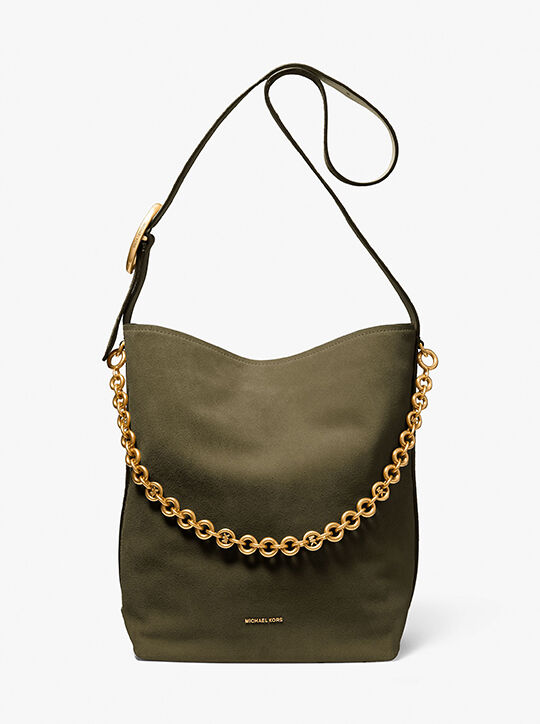 michael kors nolita large suede bucket tote bag