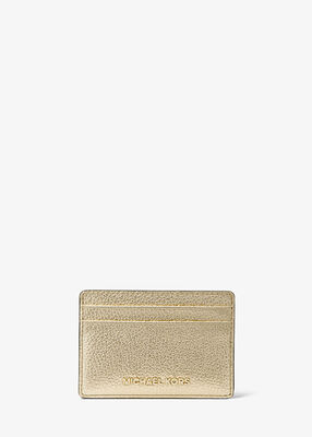 Metallic Pebbled Leather Card Case