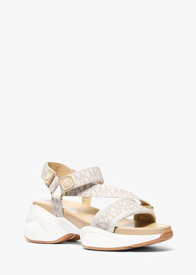 michael kors bowie signature logo platform sandal