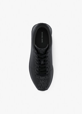 michael kors rhodes signature logo and leather trainer