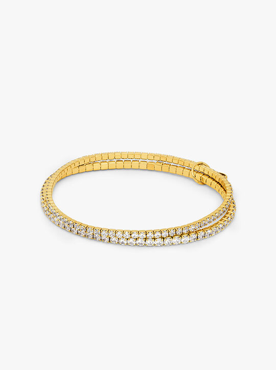 michael kors precious metal plated brass double wrap tennis bracelet
